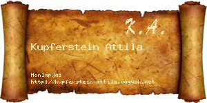 Kupferstein Attila névjegykártya